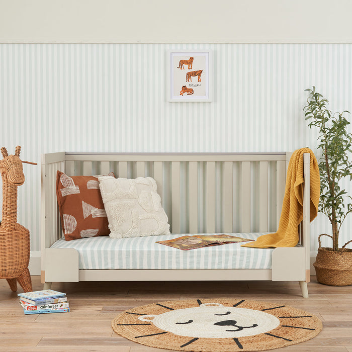 Hygge Cot in Light Oak & White Sand