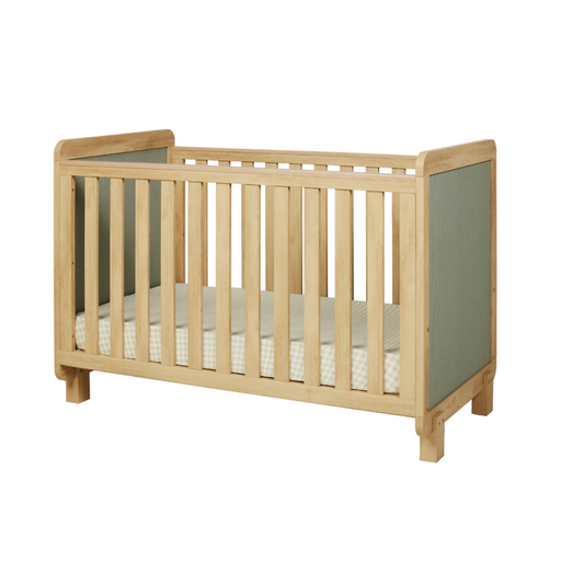 Kuba Cot in Sage Weave & Golden Oak