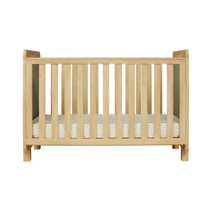 Kuba Cot in Sage Weave & Golden Oak