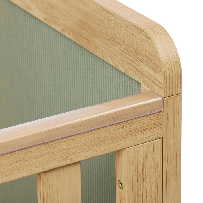 Kuba Cot in Sage Weave & Golden Oak