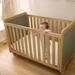 Kuba Cot in Sage Weave & Golden Oak