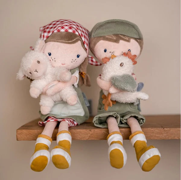 Little Dutch Cuddle Doll Farmer Jim with Chicken 35cm