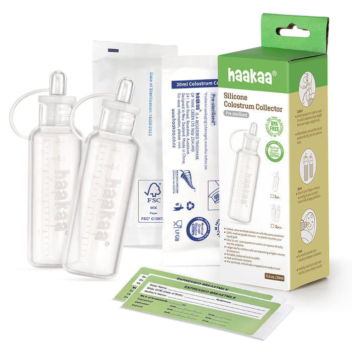 Haakaa Silicone Colostrum Collector Set Pre Sterilised- 20ml, 2pk