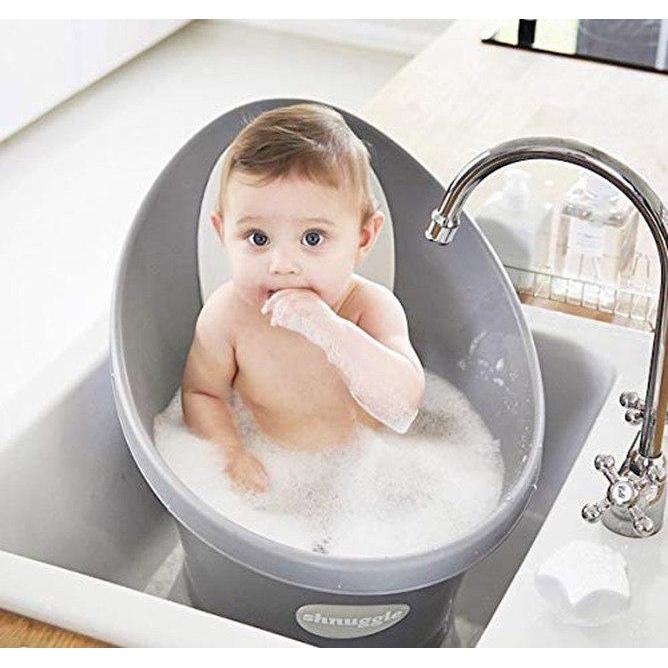 Shnuggle Bath Dark Grey-Bath Time - Baths and Stands-Shnuggle | Baby Little Planet